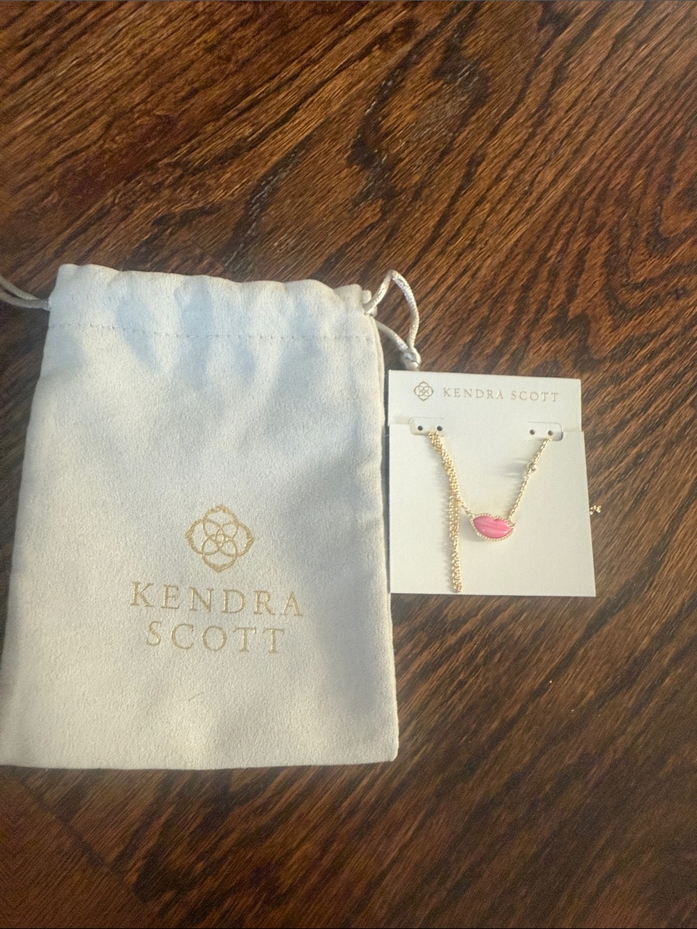 Kendra Scott Gold Chain Necklace with Pink Pendant
